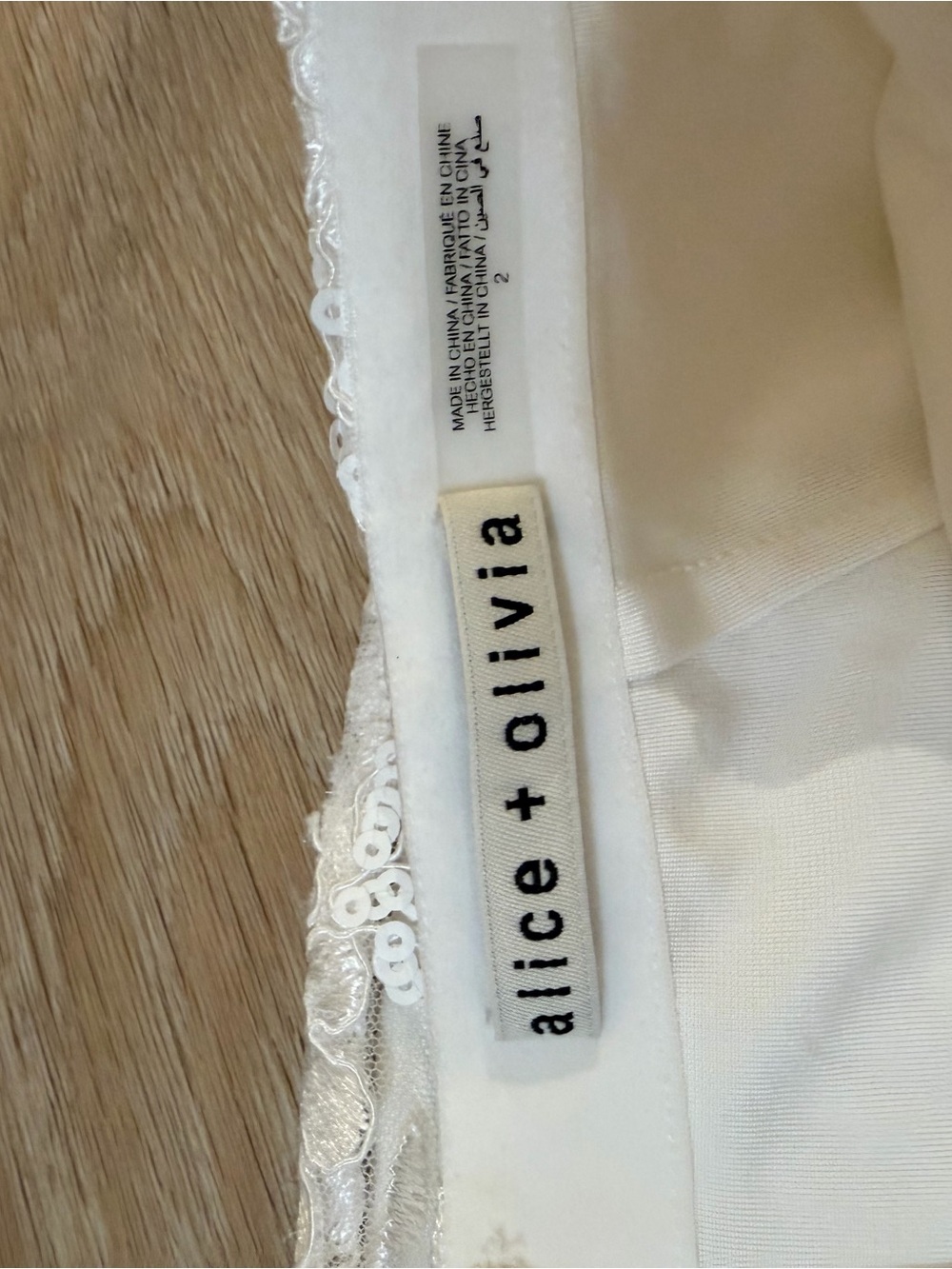 Alice and Olivia Lace Overlay Pencil Skirt in Ivory - Picture 4 of 6